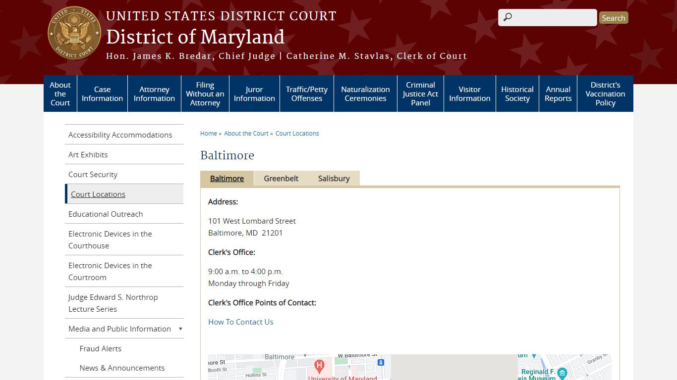Baltimore | District of Maryland | United States District Court